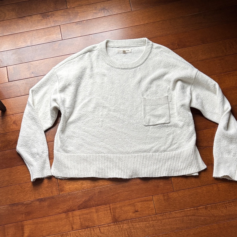 Lucky Brand Cozy Cream White Sweater